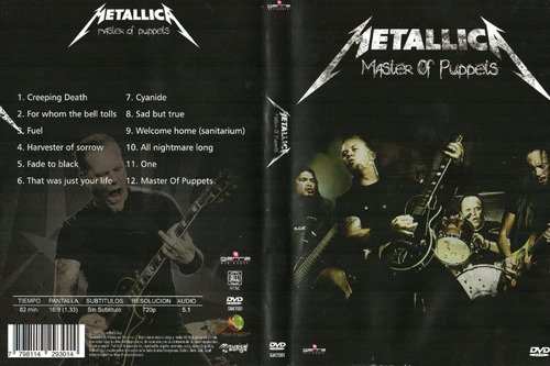 Dvd Metallica  Master Of Puppets 