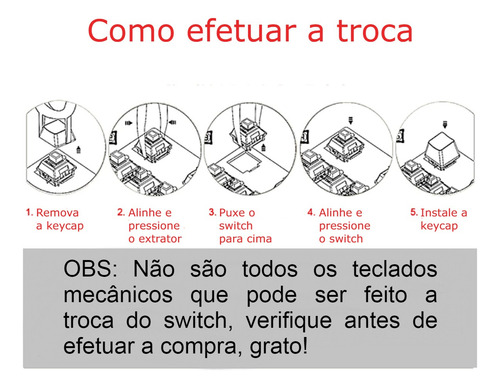 Switch Teclado Mecânico Brown Low Profile Outemu 05 Unidades