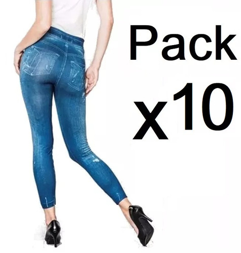 Pack10 Calza Slim Lift Caresse Tipo Jeans Colombianos Mujer
