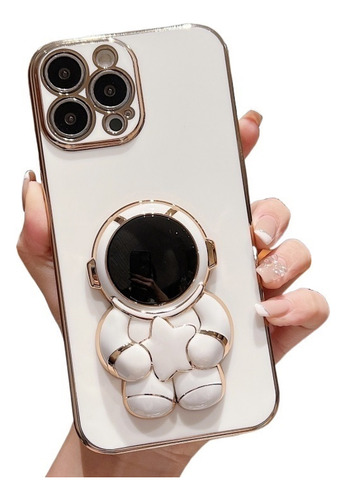 Capa Para iPhone 16/15/14/13, Com Suporte De Astronauta