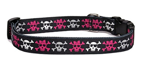 Amarillo Diseño De Perro Chica Perro Collar De Calaveras 38