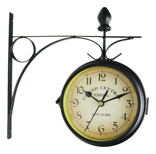 Reloj De Pared De Doble Cara Con Soporte De Pared