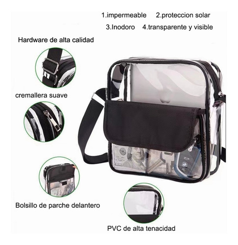 Bolso Bandolera Transparente Aprobado Por El Estadio Deporte