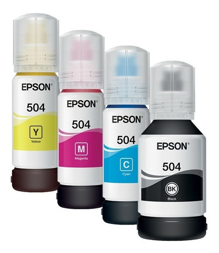 Imagen 2 de 7 de Combo Tinta Epson T504 Negro Cian Magenta Amarillo L4150 L4160 Orig