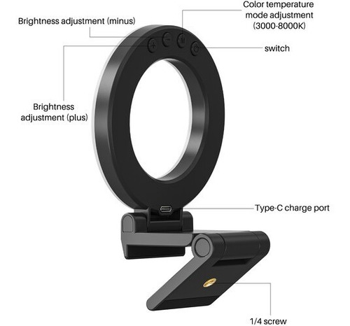 Imagen 2 de 9 de Luz Led Para Laptop Monitor Vijim Cl07 Fría Cálida Linea Pro