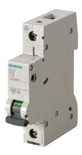 Interruptor Termomagnético Para Riel Din 1 Polo 10 A Siemens