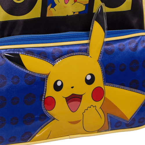 Kit Mochila Pokemon Lonchera Lapicera Original Ruz Primaria Azul Azul