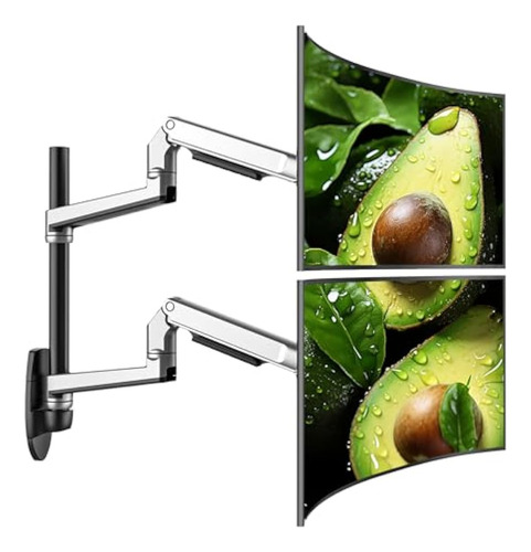 Dual Monitor Wall Mount For Flat Or Curved Screens