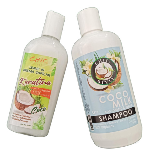 Combo Restaurador Capilar Shampoo Y Keratina De Coco Sin Sal