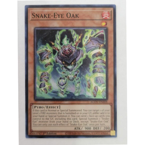 Yugioh Snake-eye Oak - Agov-en008 - Super Rare 1st Edition