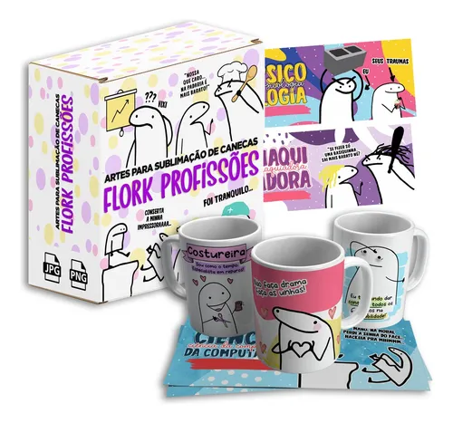 comprar Pack De Artes Flork Profissões Para Sublimação De Canecas
