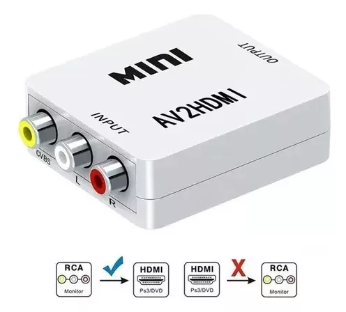 Adaptador Convertidor de Video AV RCA a HDMI – Tecnigames