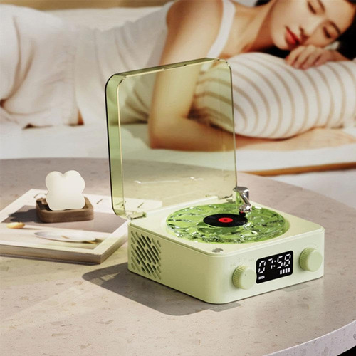 Waves Vinyl Bluetooth Speaker Compatible, Retro-style