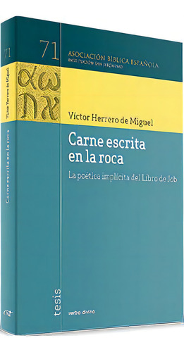 Carne Escrita En La Roca, De Herrero De Miguel, Víctor. Editorial Verbo Divino, Tapa Blanda En Español