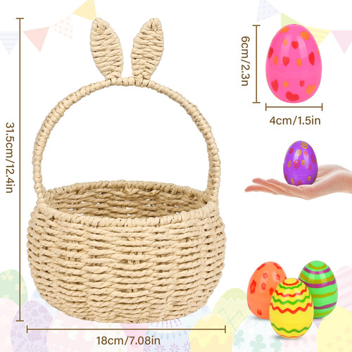 Juego De Cestas De Pascua Dirmowmam, 26 Unidades, Con Cesta