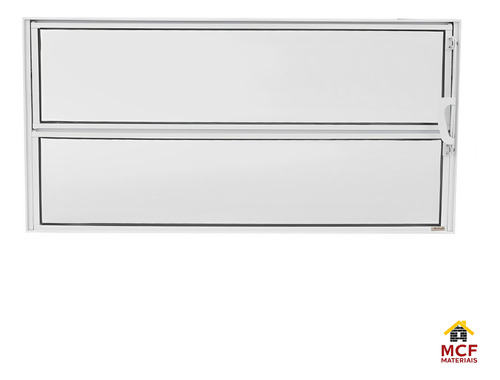 Vitro Basculante 40x80 Aluminio Branco Com Vidros