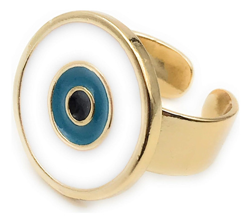 Anillo De Esmalte Contra El Mal De Ojo Joyera De Proteccin D