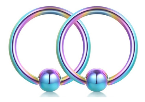 2 Aros Bcr Piercing Argolla Aro Acero Quirurgico Color Tornasol