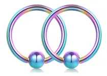 Comprar 2 Aros Bcr Piercing Argolla Aro Acero Quirurgico Color Tornasol