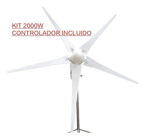 Kit Turbina Eólica 2000w 48v Con Controlador Sin Poste
