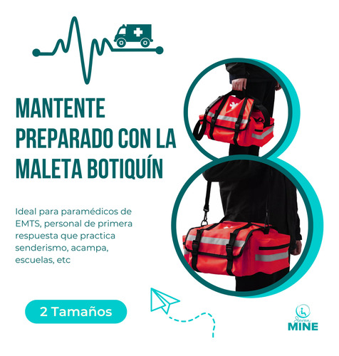 Maleta Botiquín Incluye Set De Primeros Auxilios | Mochila Mediana