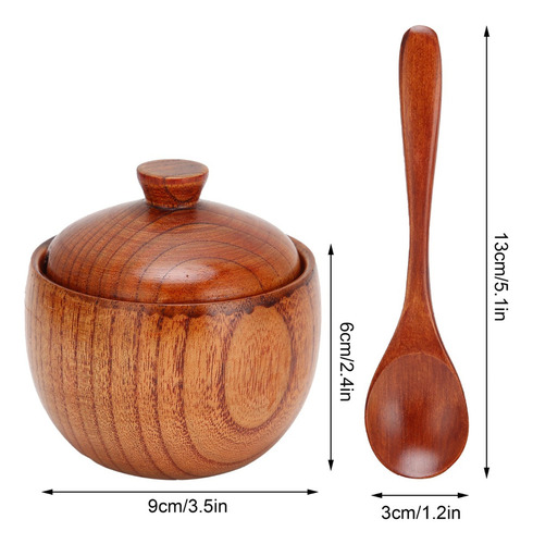 Caja Condimentos Madera Para Especias Sal Pimienta+ Cuchara