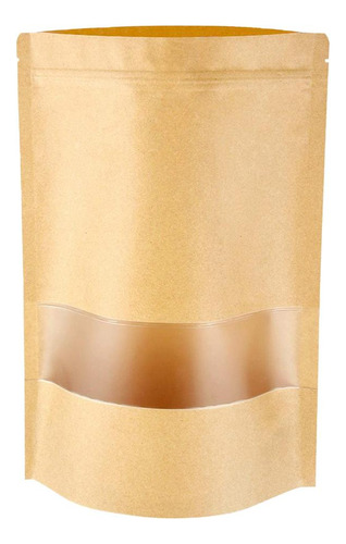 2 X 50 Piezas Bolsas Kraft Resellables Con Ventana 10x15 +