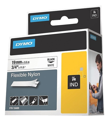 Cinta 18489 Dymo Nylon Flexible 19 Mm Rotuladora Rhino