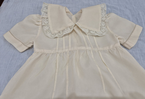 Antiguo Y Artesanal Vestidito De Nena En Algodón (Usado)