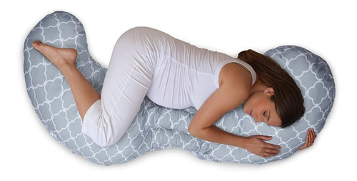 Imagen 1 de 4 de Boppy Cojín De Embarazo Total Body Glacier, Color Gris