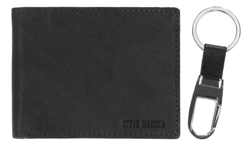 Juego De Portafolios De Piel Rfid Para Hombre Con Llavero