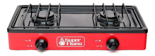 Parrilla De Gas Con 2 Quemadores Acero Super Flama 2q-r