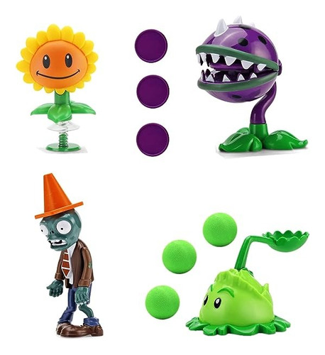 Plantas Vs Zombies 4 Figuras Set#2