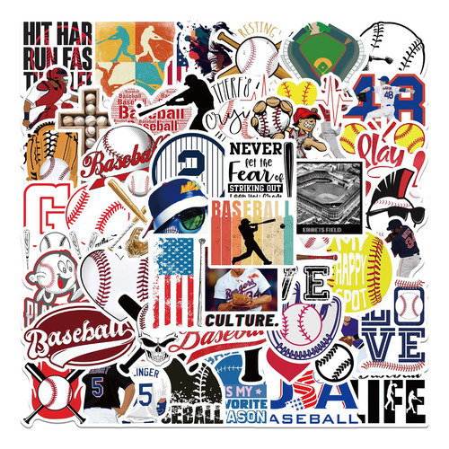 Beisbol 100 Calcomanias Stickers De Pvc Vs Agua