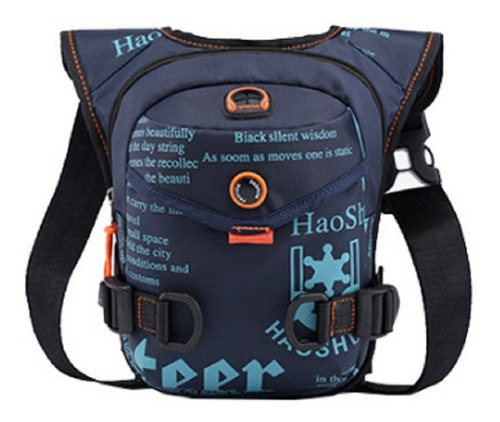 Piernera Muslera Pechera Hao Mochila Campismo Moto Casual Color Azul