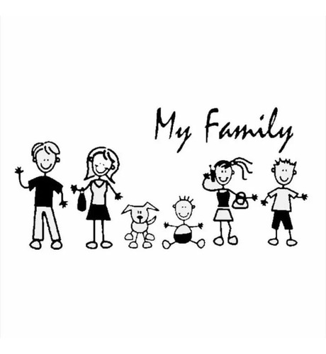 Stiker Pegatina My Famili Figura Para Automovil Y Camion
