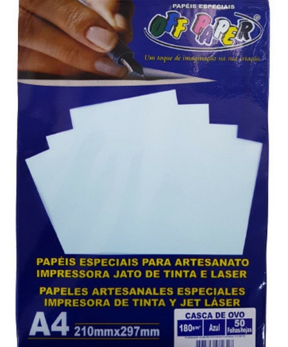 Papel Especial Texturizado Casca De Ovo 180g A4 50 Fls Cor Azul-celeste