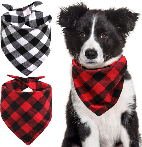 Paquete De 2 Pañuelos Para Perros, Bufandas Navideñas Triang
