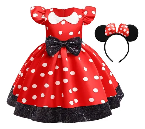 comprar Vestido De Mimi Minnie Mouse, Disfraz De Tutú De Lunares Con Diadema Con Orejas Ratón Para Niñas , Vestido Para Cumpleaños Fiesta ,carnaval,cosplay