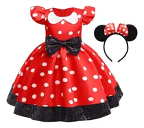 Comprar Vestido De Mimi Minnie Mouse, Disfraz De Tutú De Lunares Con Diadema Con Orejas Ratón Para Niñas , Vestido Para Cumpleaños Fiesta ,carnaval,cosplay
