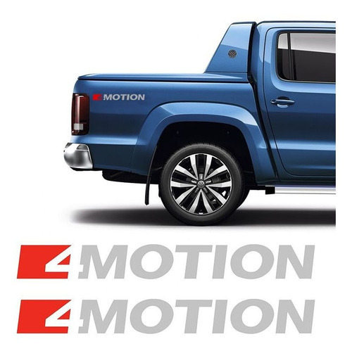 Par De Adesivos Emblema 4motion Cinza Amarok 2017