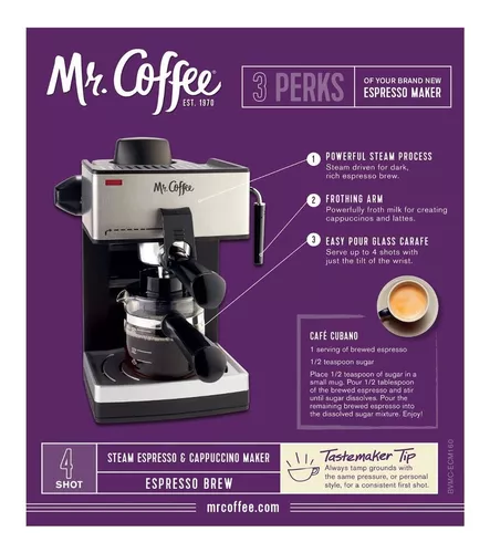 Mr. Coffee - Máquina de espresso y capuchino  
