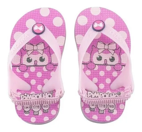 Chinelo Infantil Beb Com El stico Menina Pimpolho Parcelamento