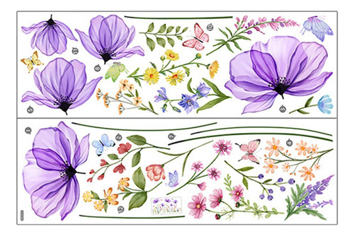 ! Pegatinas De Pared Con Diseño De Mariposas Y Flores, Papel