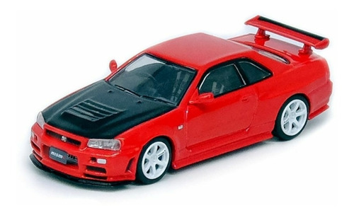 Inno64 Nissan Skyline Gt-r R34 R-tune Active Red Carbon 1/64 Cor Vermelho