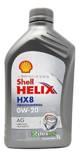 Aceite 0w20 Full Sintetico Shell Helix Hx8 Professional 