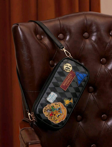 Bolso De Dama Harry Potter Expreso De Hogwarts Negro Geométrico Níquel Negro