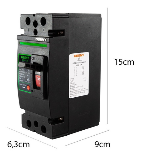 Termica Dc 125a 2p H/ 500v P/ Paneles Solares Banco Batería