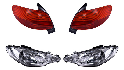 Kit Faros + Calaveras Peugeot 206 2003 Depo