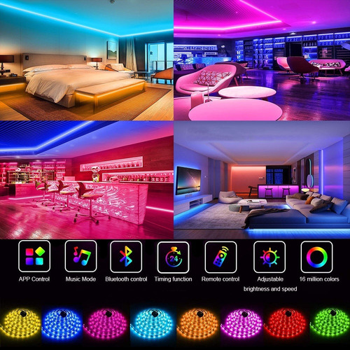 Tira De Luz Led Con Control Remoto Bluetooth De 15 Metros
